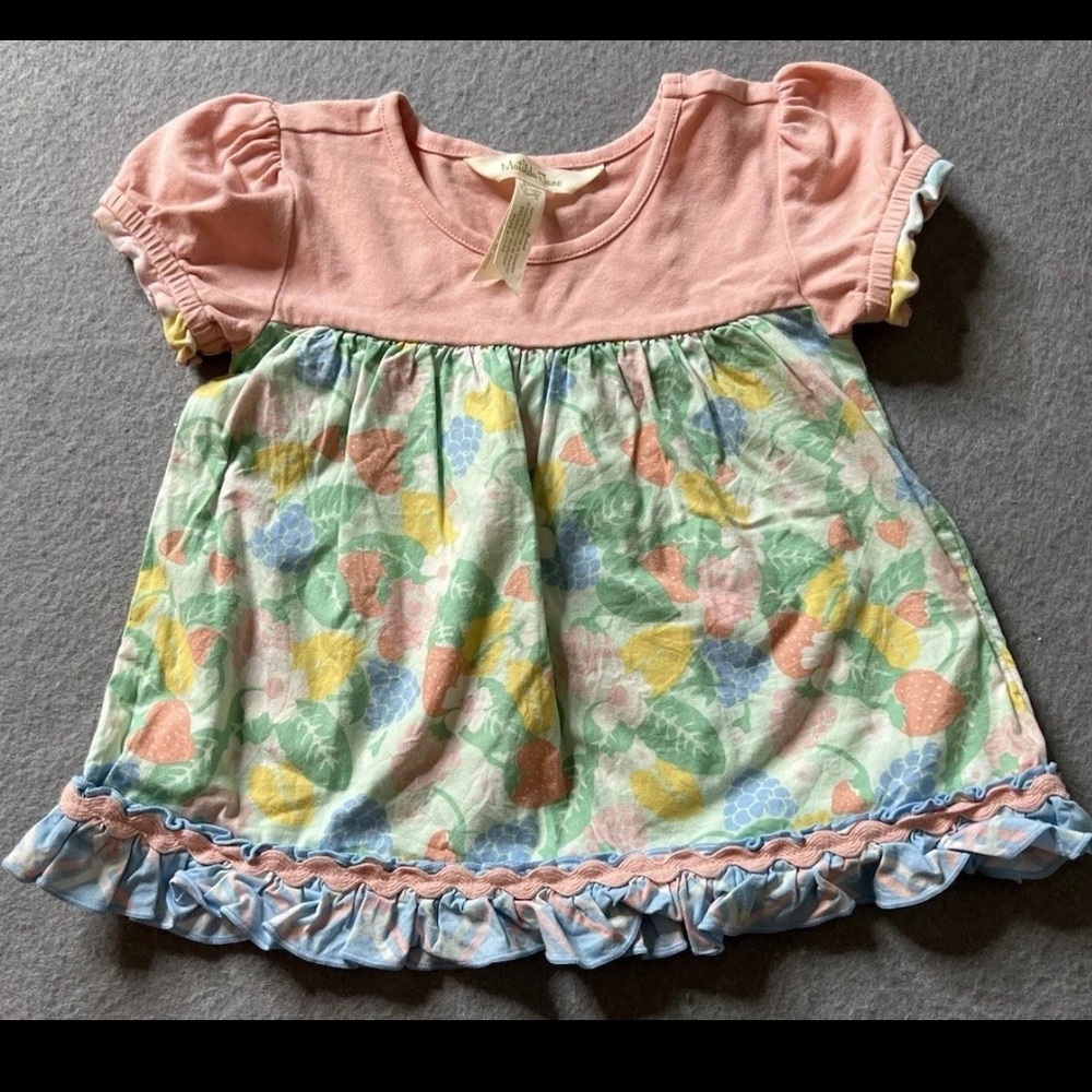 Matilda Jane Top Baby Girls 12-18 Months Pink Strawberries Berries Pastel 2020